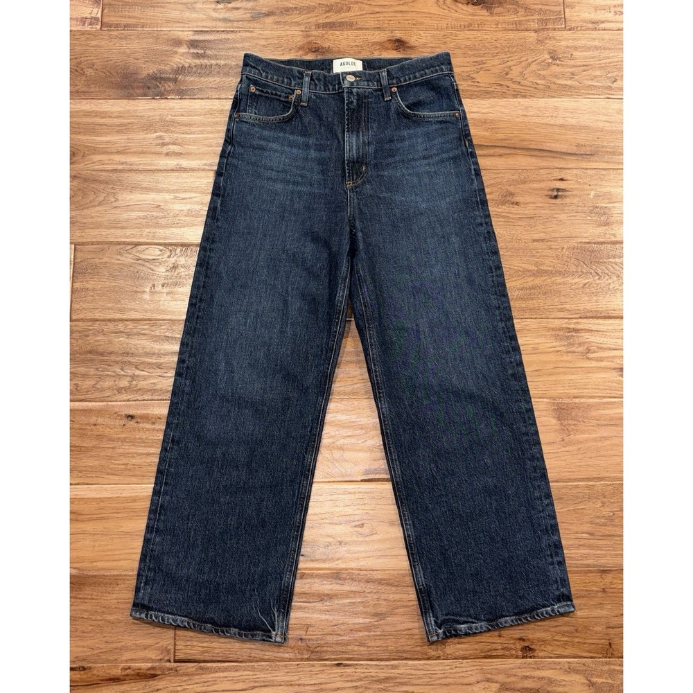 Agolde Ren High Rise Wide Leg Jeans Womens 27 Blue Denim Stretch A200B-1554